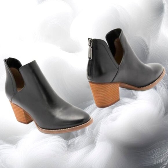 Blondo Shoes - Blondo Neda Black Leather Waterproof Split Ankle Boot, Size 7.5